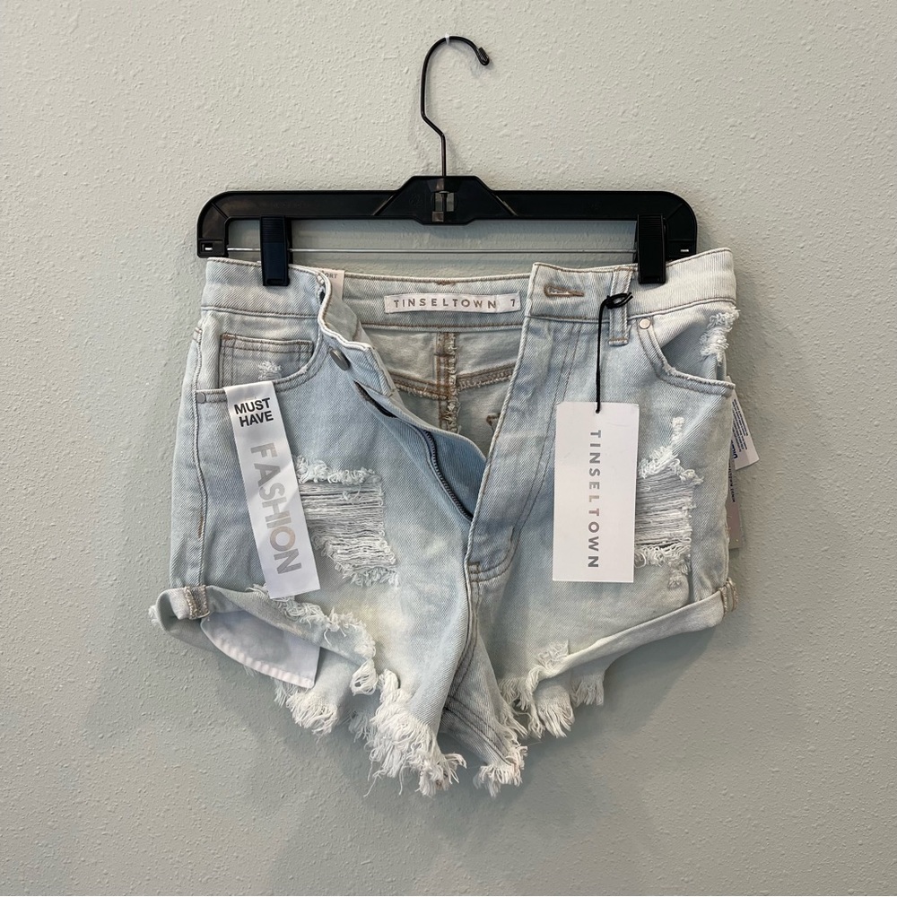 tinseltown  hi rise vintage jean shorts